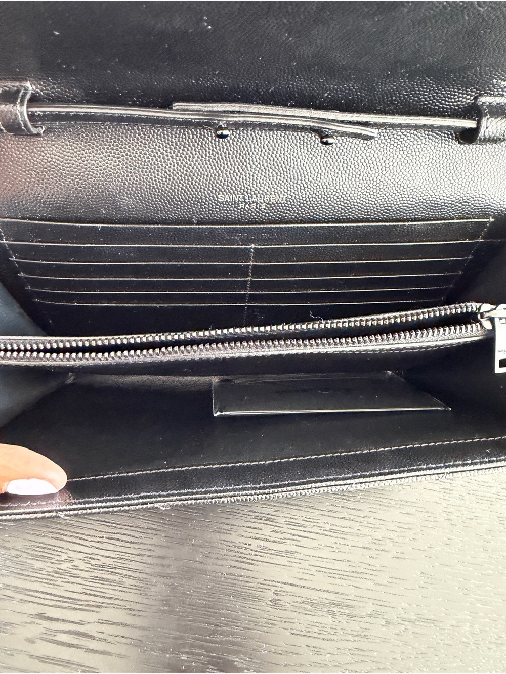 **LIKE NEW Saint Laurent Black Wallet-On-Chain - Picture 8 of 12